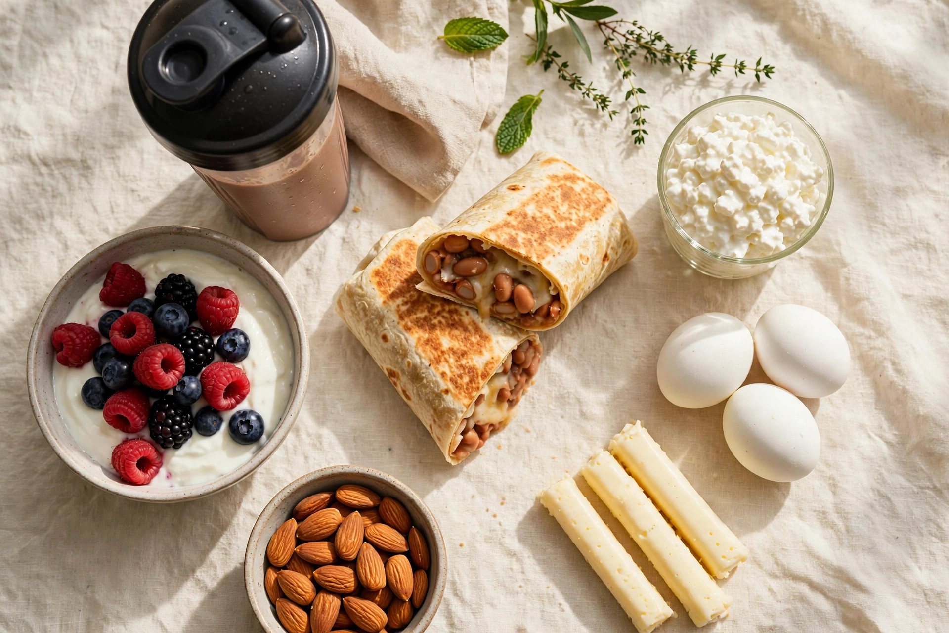 A full day of high-protein food